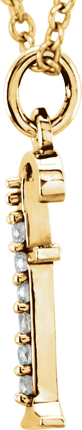 14K Yellow .03 CTW Diamond Lowercase Initial f 16 Necklace