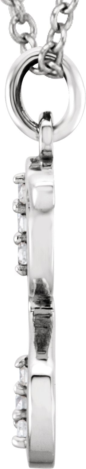 14K White .03 CTW Diamond Lowercase Initial g 16 Necklace
