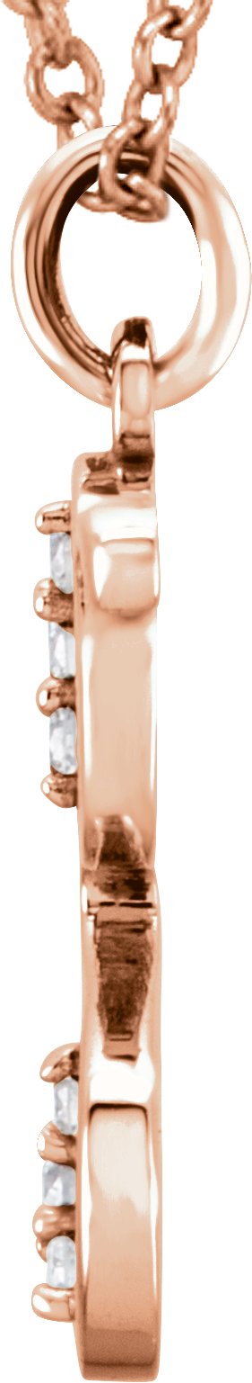 14K Rose .03 CTW Diamond Lowercase Initial g 16 Necklace