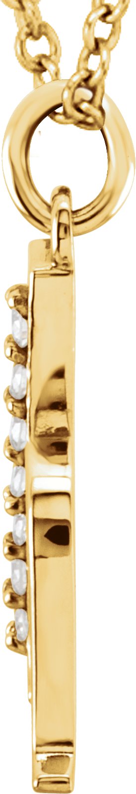 14K Yellow .03 CTW Diamond Lowercase Initial h 16 Necklace