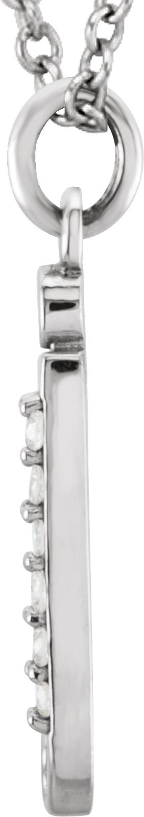 14K White .025 CTW Diamond Lowercase Initial j 16 Necklace