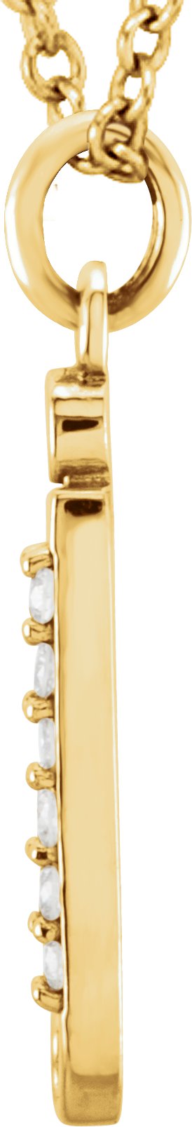 14K Yellow .025 CTW Diamond Lowercase Initial j 16 Necklace