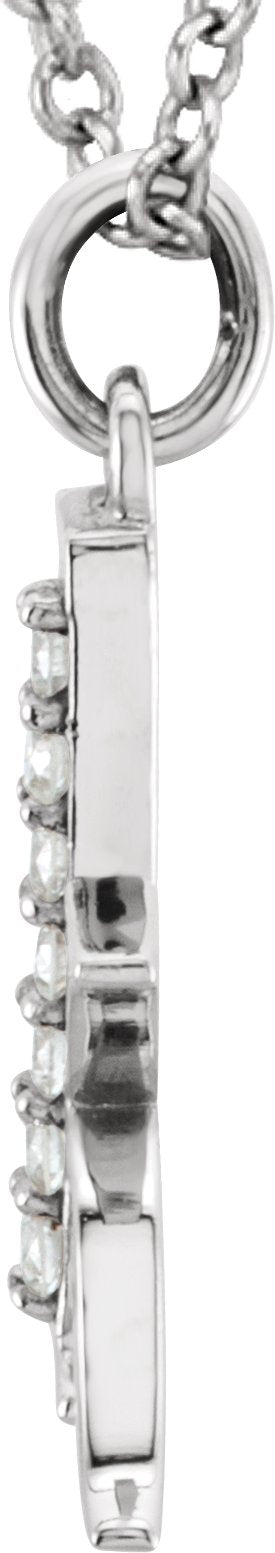 14K White .03 CTW Diamond Lowercase Initial k 16 Necklace
