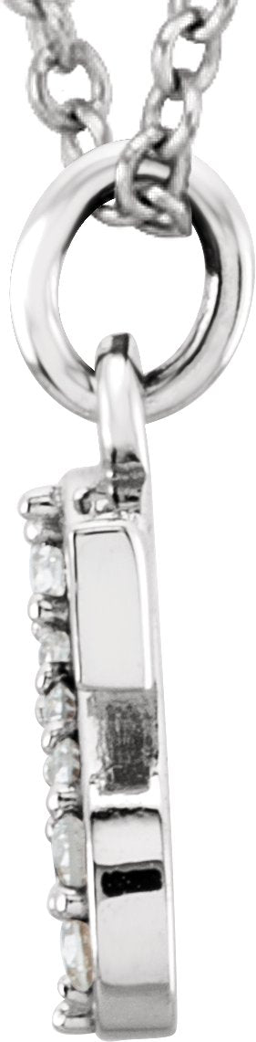 14K White .03 CTW Diamond Lowercase Initial s 16 Necklace