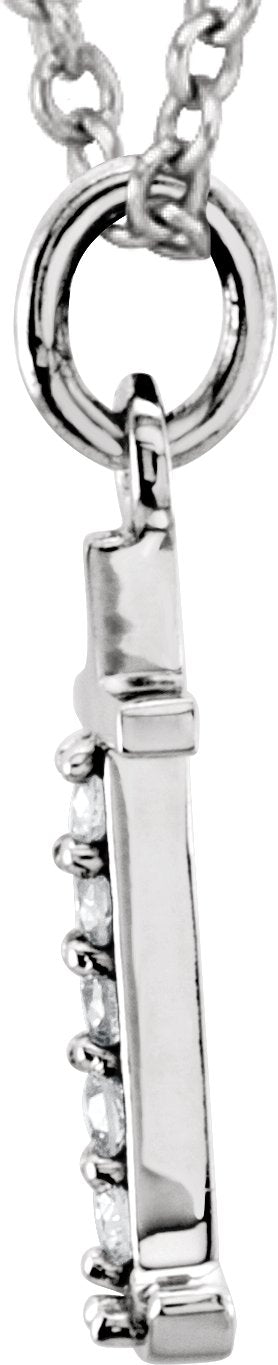 14K White .025 CTW Diamond Lowercase Initial t 16 Necklace