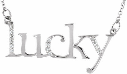 14K White .06 CTW Diamond Lucky 16 1/2 Necklace