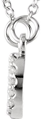 14K White .07 CTW Diamond XO  16 1/2 Necklace