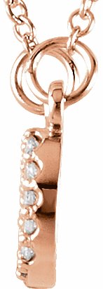 14K Rose .07 CTW Diamond XO 16 1/2 Necklace