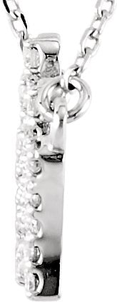 14K White 1/5 CTW Diamond Crown 16 1/2 Necklace