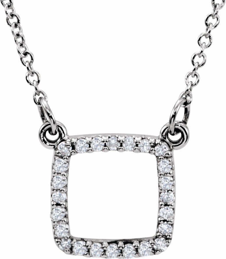 14K White 1/10 CTW Diamond 16 Necklace