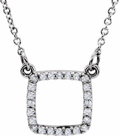14K White 1/10 CTW Diamond 16 Necklace