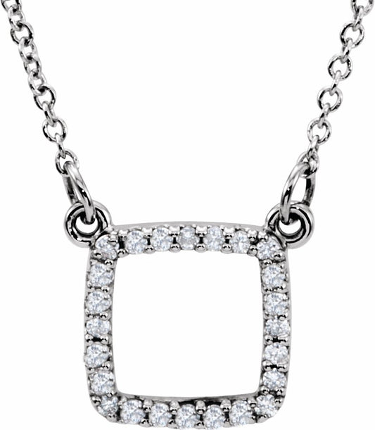 14K White 1/10 CTW Diamond 16 Necklace