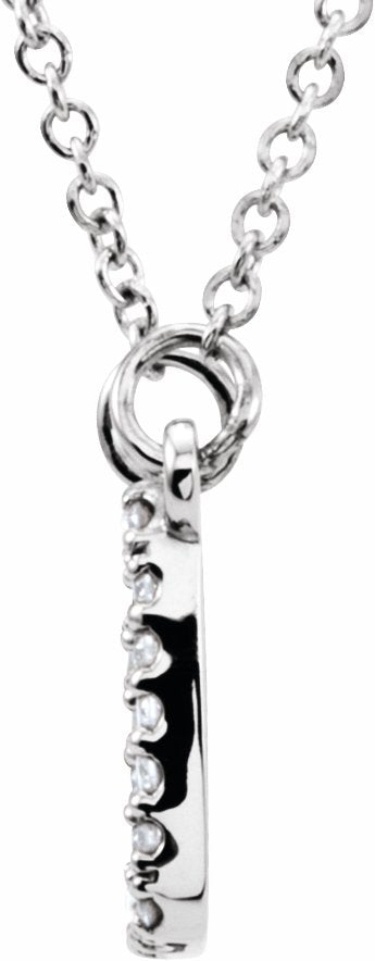 14K White 1/10 CTW Diamond 16 Necklace