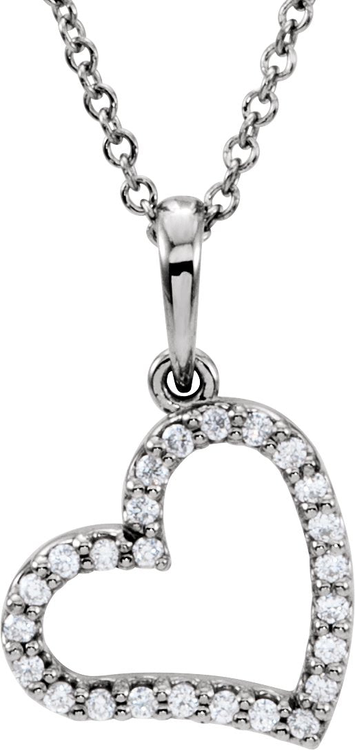 14K White 1/10 CTW Diamond 16 Necklace
