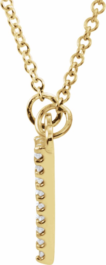14K Yellow 1/10 CTW Diamond Triangle 16 Necklace
