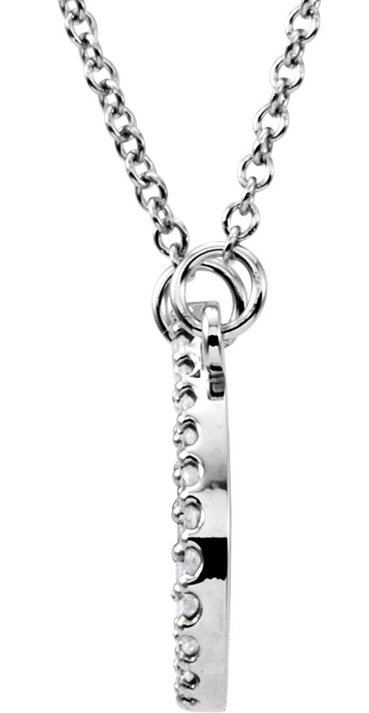 14K White 1/10 CTW Diamond Teardrop 16 Necklace