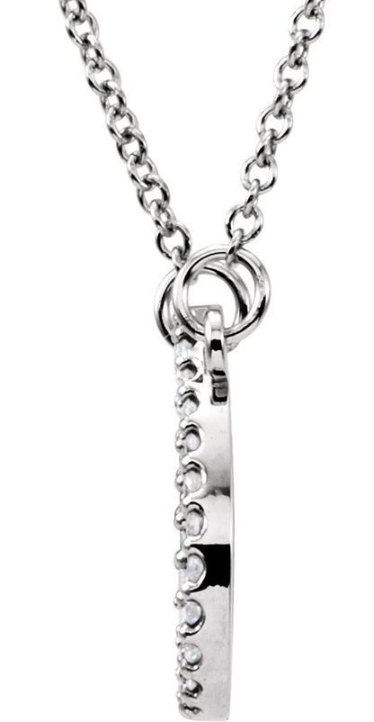 14K White 1/10 CTW Diamond Teardrop 16 Necklace
