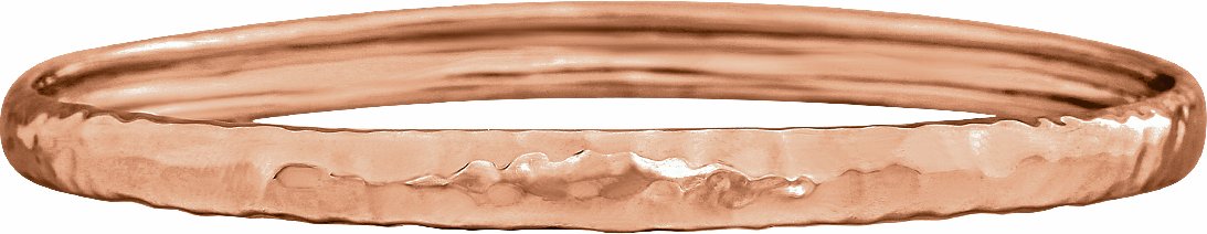 14K Rose 5.1 mm Hammered Bangle 7 1/2 Bracelet
