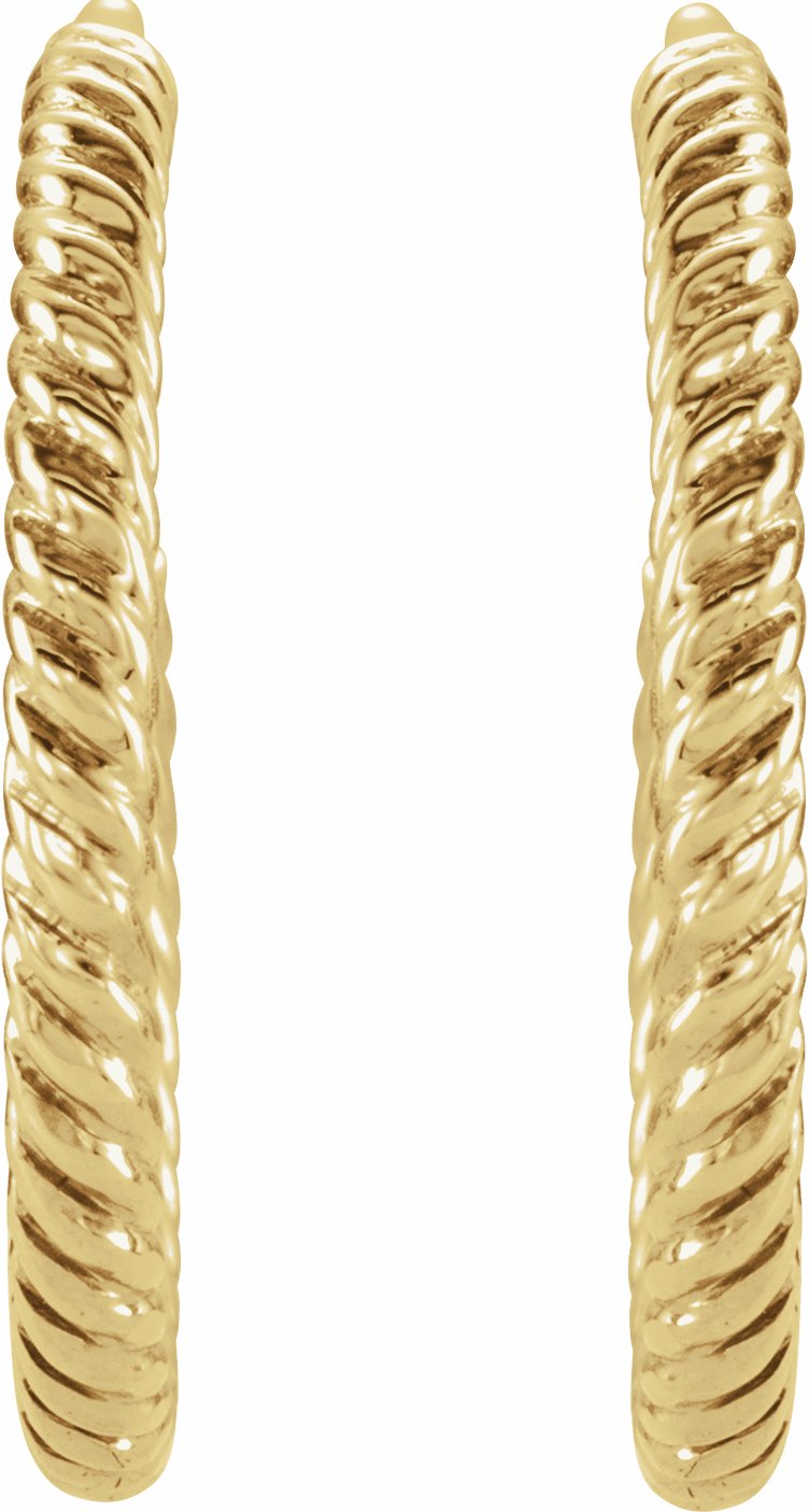 14K Yellow 17 mm Rope Hoop Earrings
