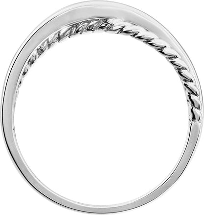 14K White Criss-Cross Ring