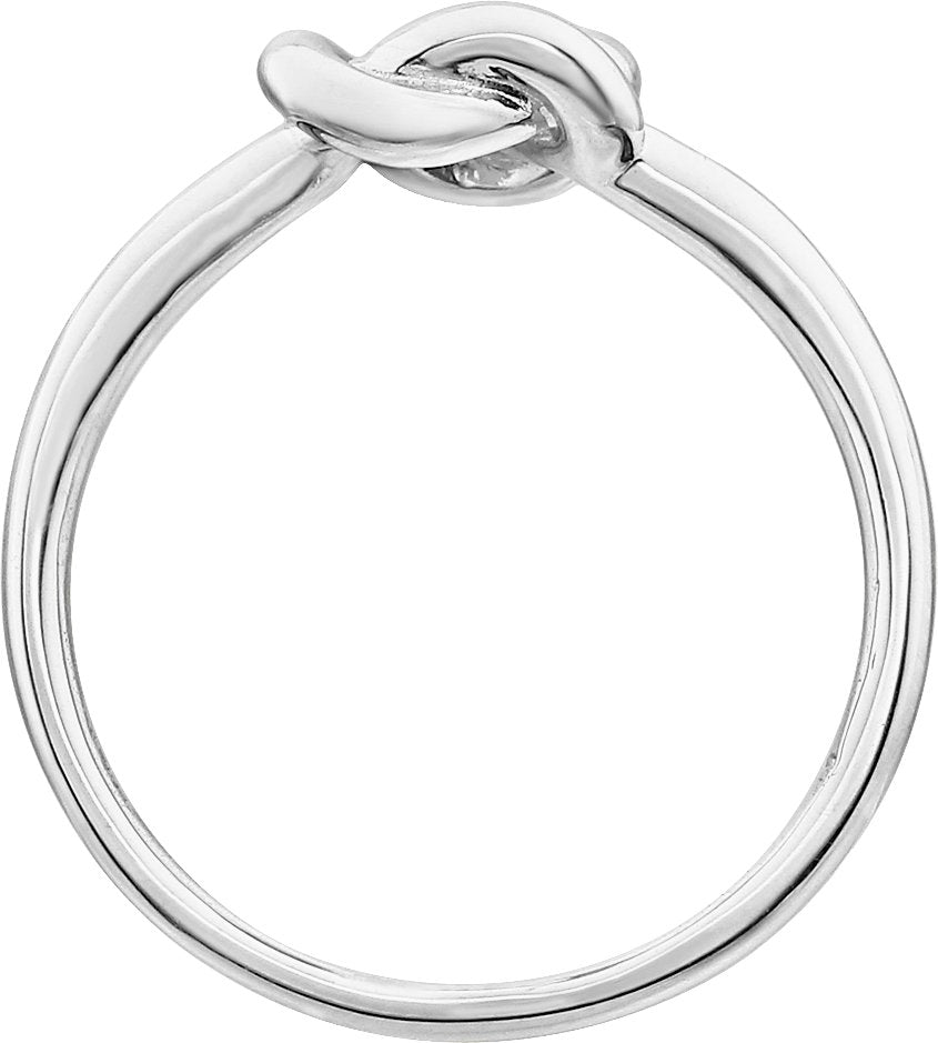 14K White Knot Design Ring
