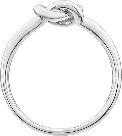 14K White Knot Design Ring