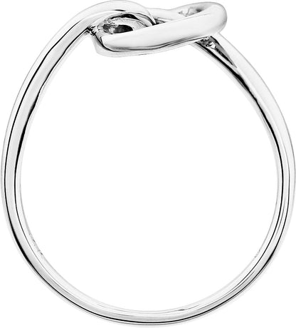 14K White Knot Design Ring