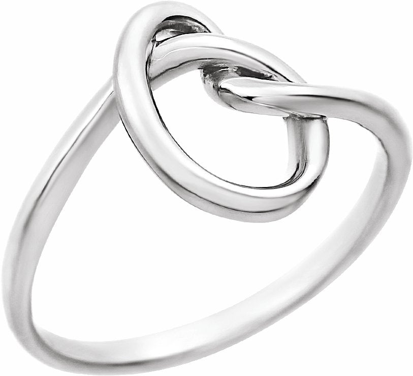 14K White Knot Design Ring