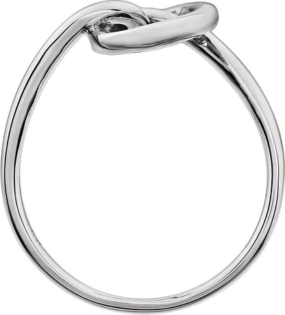 14K White Knot Design Ring