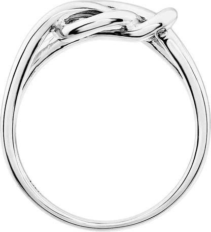 14K White Knot Design Ring