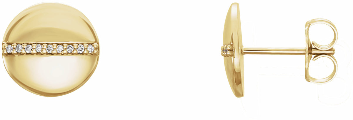 14K Yellow .04 CTW Diamond Circle Earrings