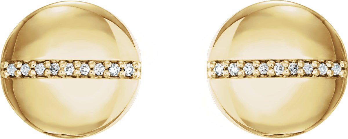 14K Yellow .04 CTW Diamond Circle Earrings