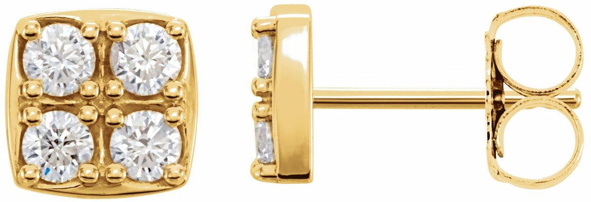 14K Yellow 1/2 CTW Diamond Earrings