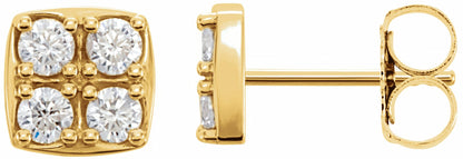 14K Yellow 1/2 CTW Diamond Earrings