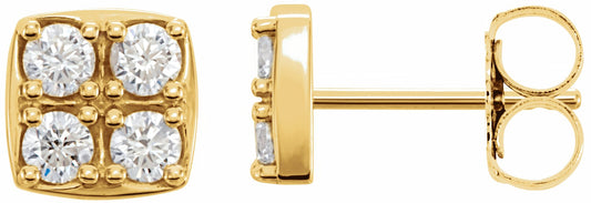 14K Yellow 1/2 CTW Diamond Earrings