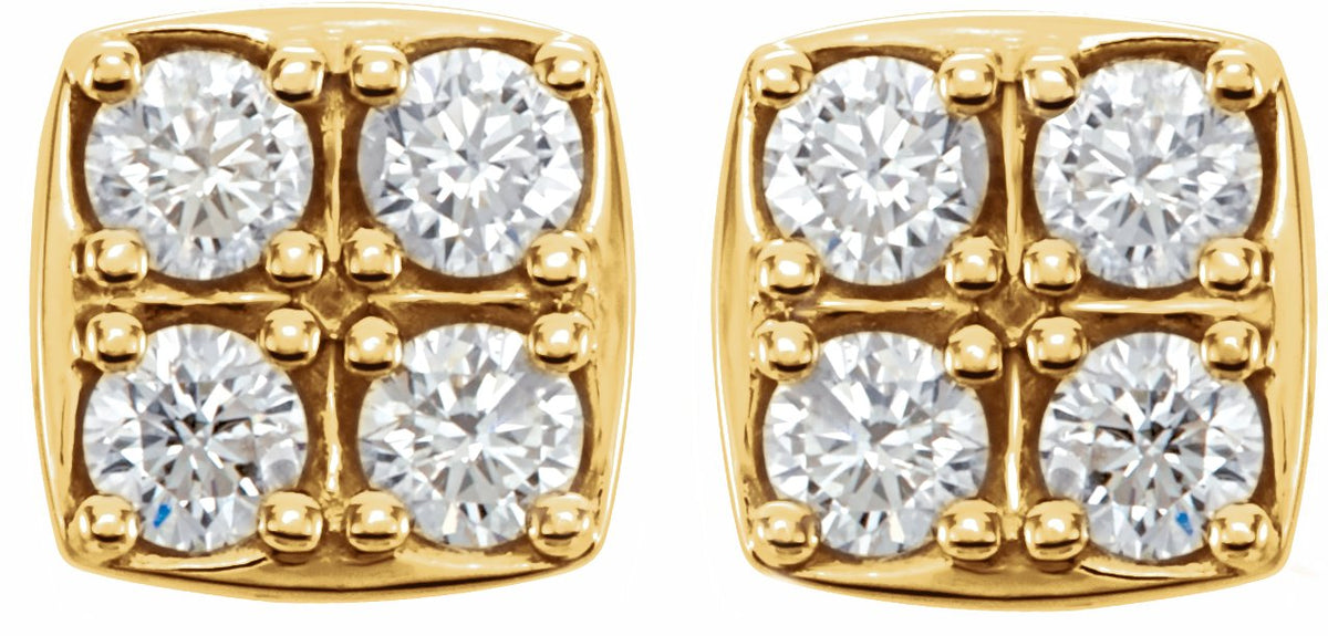 14K Yellow 1/2 CTW Diamond Earrings