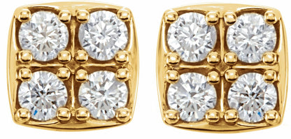 14K Yellow 1/2 CTW Diamond Earrings