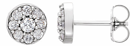 14K White 3/8 CTW Diamond Earrings