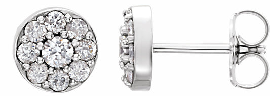 14K White 3/8 CTW Diamond Earrings
