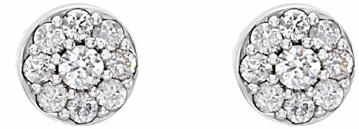 14K White 3/8 CTW Diamond Earrings