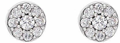 14K White 3/8 CTW Diamond Earrings