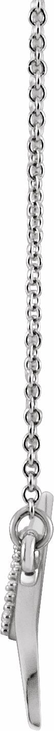 14K White 1/8 CTW Diamond Freeform Bar 18 Necklace