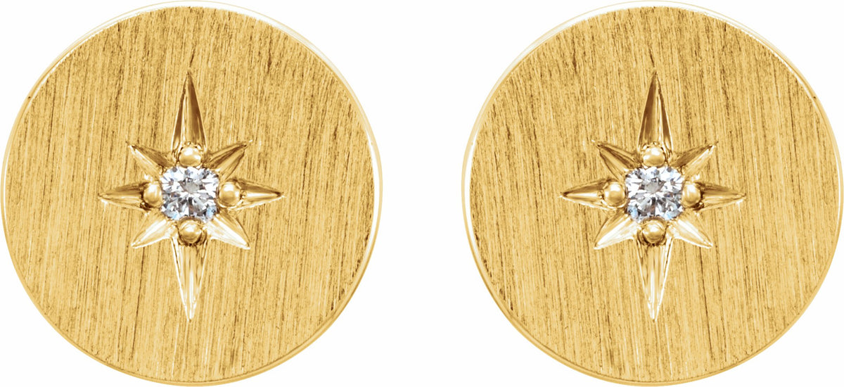 14K Yellow .02 CTW Diamond Earrings