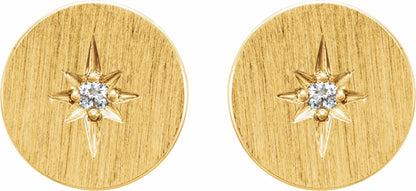 14K Yellow .02 CTW Diamond Earrings