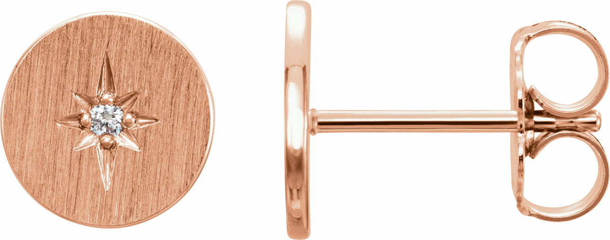 14K Rose .02 CTW Diamond Earrings
