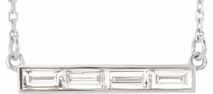 14K White 1/2 CTW Diamond Bar 17 Necklace