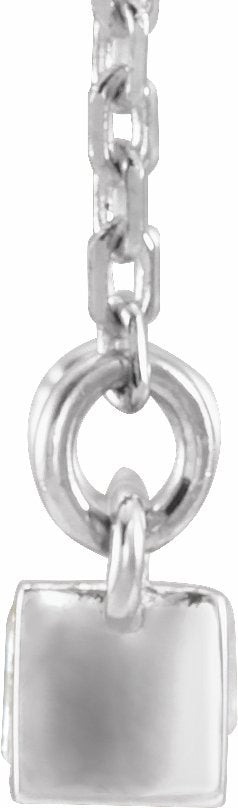 14K White 1/2 CTW Diamond Bar 17 Necklace