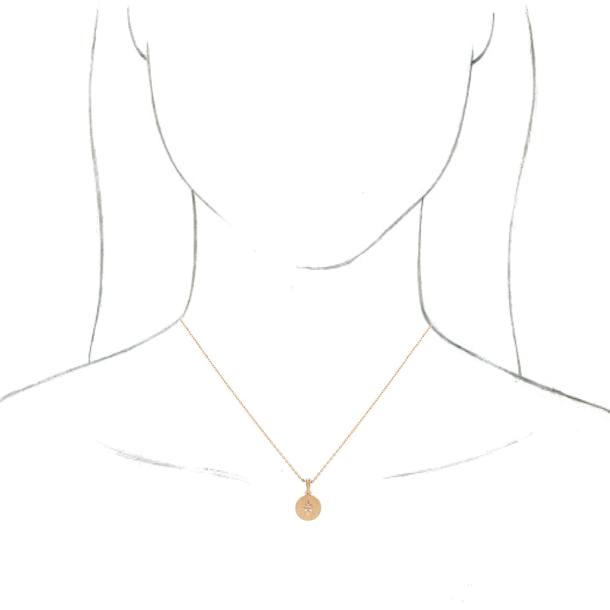 14K Rose .01 CT Diamond Starburst 16-18 Necklace