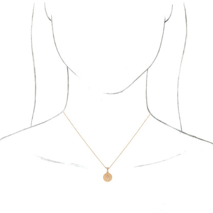 14K Rose .01 CT Diamond Starburst 16-18 Necklace