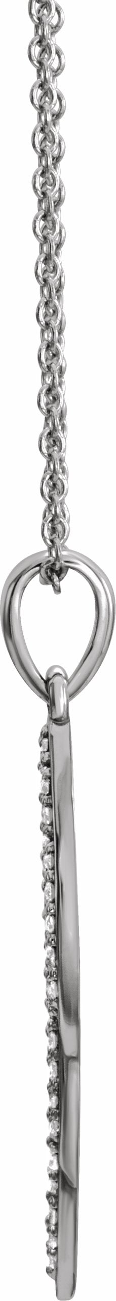 14K White 1/5 CTW Diamond Feather 16-18 Necklace